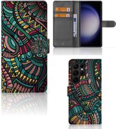 GSM Hoesje Geschikt voor Samsung Galaxy S23 Ultra Flip Case Aztec