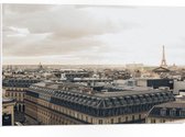 PVC Schuimplaat- Uitzicht van Parijs met in de Achtergrond de Eiffeltoren, Frankrijk - 75x50 cm Foto op PVC Schuimplaat