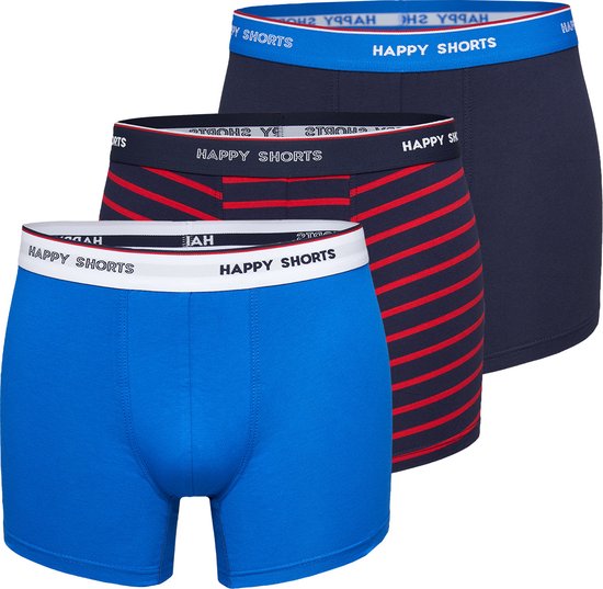 Happy Shorts 3-Pack Boxershorts Heren Maritim Gestreept - Maat S