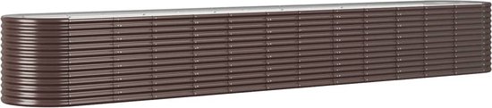 vidaXL Plantenbak 114x40x68 cm gepoedercoat staal bruin