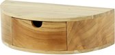 Table de chevet Carlijn demi-ronde bois d'acacia 1L