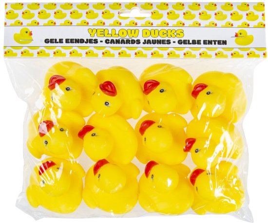 12 Stuks Badeend - 3Cm Geel - Badspeelgoed - Speelgoed - Badspeeltjes ...