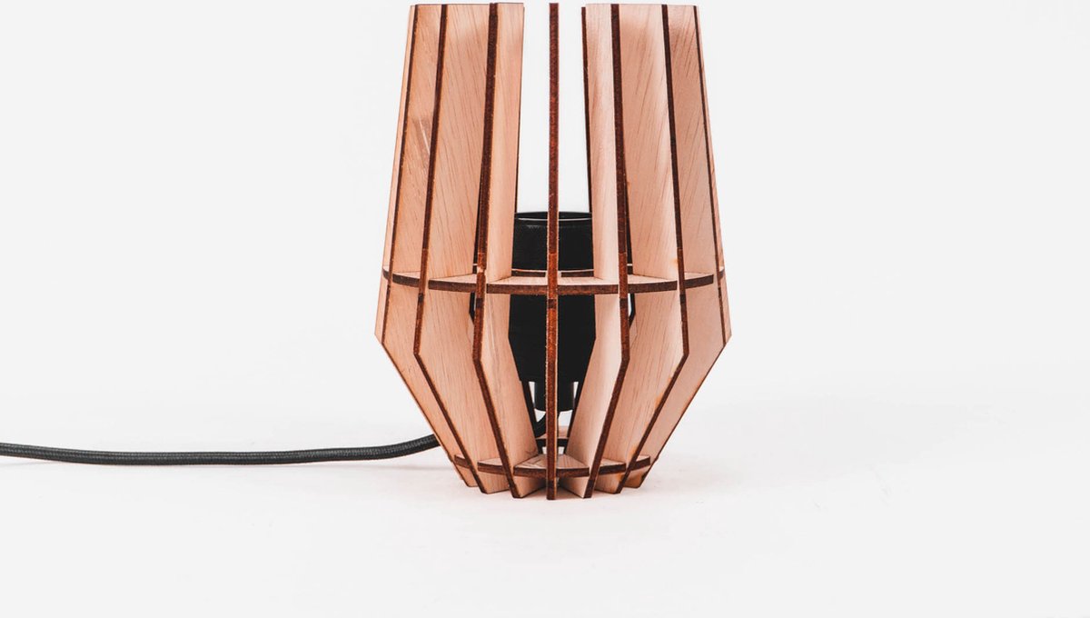 MILO tafellamp - WOMP - de houten lamp - tafellamp - lasergesneden - bouwpakket - multiplex - hout - e27 - sfeerlicht