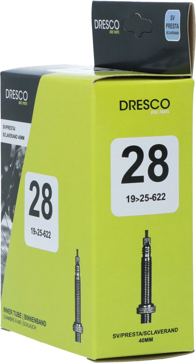 Dresco Binnenband - Bandenmaat700x23C - ETRTO maat 19/25-700 - Sclave/Frans ventiel - Ventielhoogte 40mm - Geschikt voor meerdere bandenmaten van Dresco — afbeelding 3