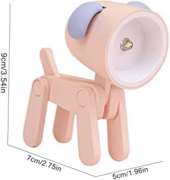 Babycure kleine puppy lampje Roze | Verstelbare hondje | LED Lamp | Trending 2023 | Leuk om kado te doen | kraam cadeau | Extra set batterijen inbegrepen van Babycure — afbeelding 3