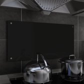 vidaXL - Spatscherm - keuken - 80x40 - cm - gehard - glas - zwart