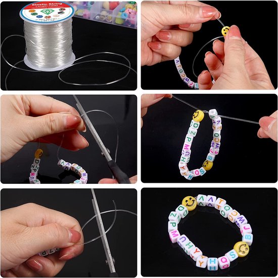 Navie Mobi Élastique pour bracelets 0,8 mm Cordon de fil de perles en  nylon... | bol.com