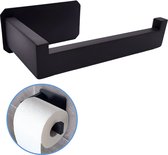 Sanics Manta WC Rolhouder Zonder Boren - Toiletrolhouder Zelfklevend - WC Papier Houder - Closetrolhouder Zwart/RVS