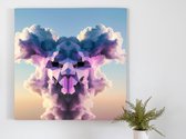 Alpaca clouds kunst - 60x60 centimeter op Canvas | Foto op Canvas - wanddecoratie