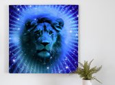 Lion stars kunst - 100x100 centimeter op Canvas | Foto op Canvas - wanddecoratie