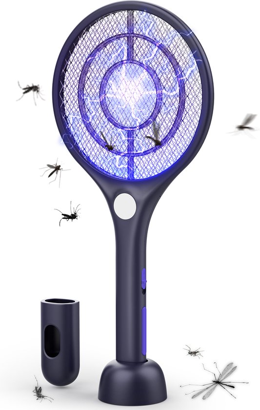 Fly-Bye Raquette Electrique Insectes Rechargeable - Raquette Anti-Moustique  Electrique - Tapetteà Mouche électrique - 4000v - USB rechargeable - LED