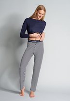 TOM TAILOR Mix & Match - Pantalon de survêtement long pour femme - Rayé bleu blanc - Taille M (38)