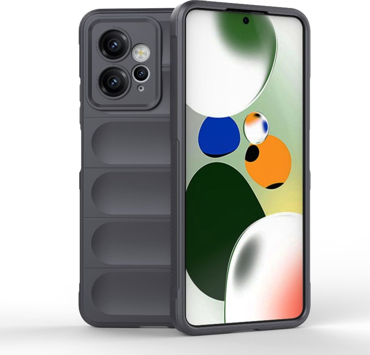 Mobigear Hoesje geschikt voor Xiaomi Redmi Note 12 Telefoonhoesje Flexibel TPU | Mobigear Bumpy Backcover | Redmi Note 12 Case | Back Cover - Charcoal