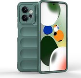 Mobigear Hoesje geschikt voor Xiaomi Redmi Note 12 Telefoonhoesje Flexibel TPU | Mobigear Bumpy Backcover | Redmi Note 12 Case | Back Cover - Groen