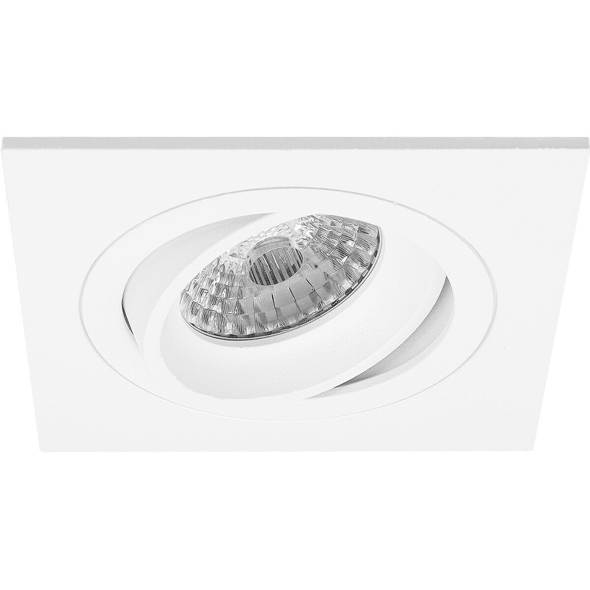 Spot Armatuur GU10 - Pragmi Borny Pro - GU10 Inbouwspot - Vierkant - Wit - Aluminium - Kan