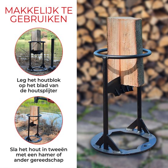Sunnyhome Houtklover - Houtsplijter - Houtkliever Aanmaakhout - Houtsplitter - Robuust - Zwart van Sunnyhome — afbeelding 2