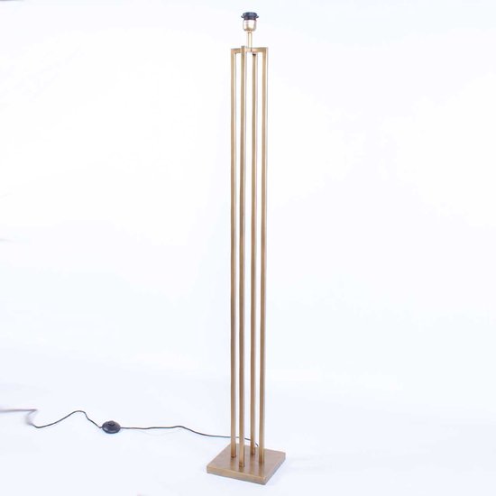 Lampadaire carré avec abat-jour en velours Roma | 1 lumière | marron / bronze / or | métal / tissu | Ø 45 cm | 165 cm de hauteur | lampadaire / lampadaire | design moderne / attrayant / classique