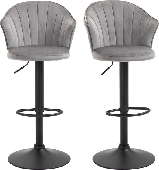 Homcom Barhocker 2-er Set, Rutschfeste Gummipads, mit Fußablage 835-503V01