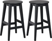 Tabouret de bar bois Austin noir - 65 cm - Set de 2