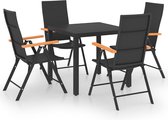 vidaXL Ensemble de jardin 5 pièces noir et marron