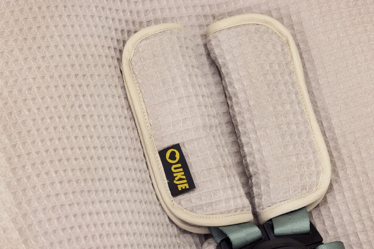 Ukje Verkleinkussen geschikt voor 4Moms Mamaroo 5 Rockaroo Wipstoel - Newborn Insert - Dubbelzijdig - Makkelijk Wasbaar - Perfecte Pasvorm - Zacht Katoen - Beige Wafelstof – foto 2