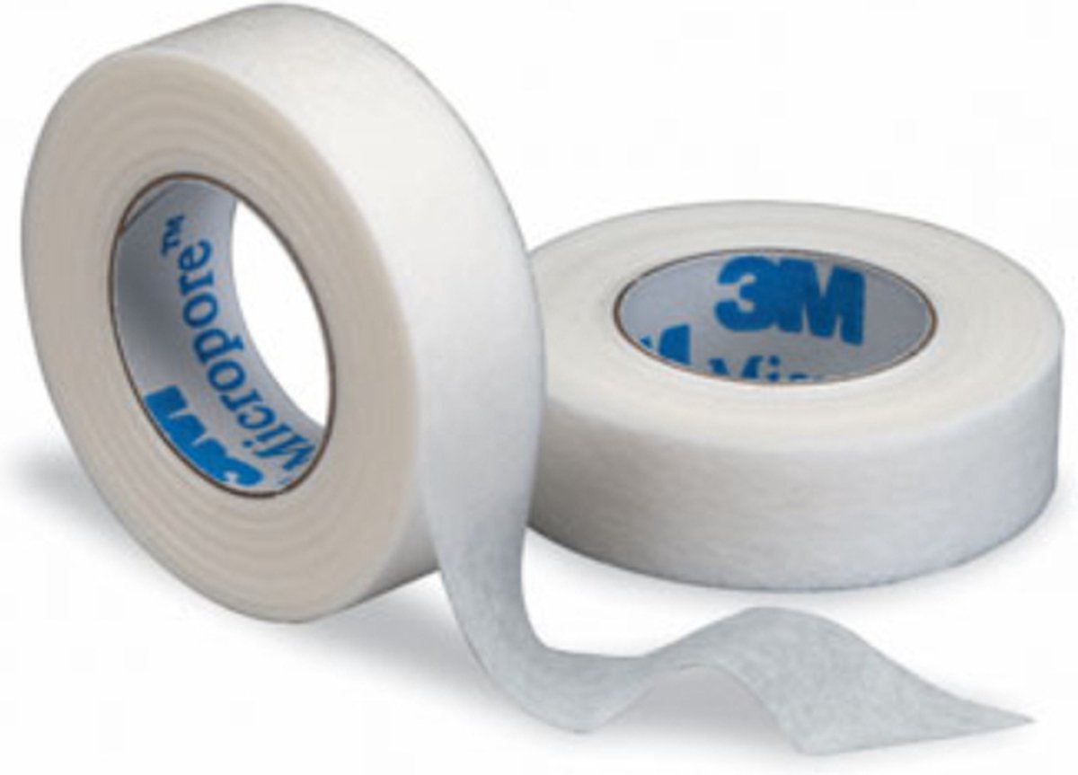 Goedkoopste 3M tape, Micropore tape 1,25cm breed, ORGINELE huidvriendelijke, hypoallergene 'papieren' hechtpleister