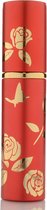 Luxe Mini Parfum Flesje - Navulbaar - 10 ml - Reisflesje - Parfumverstuiver - Rood / Goud