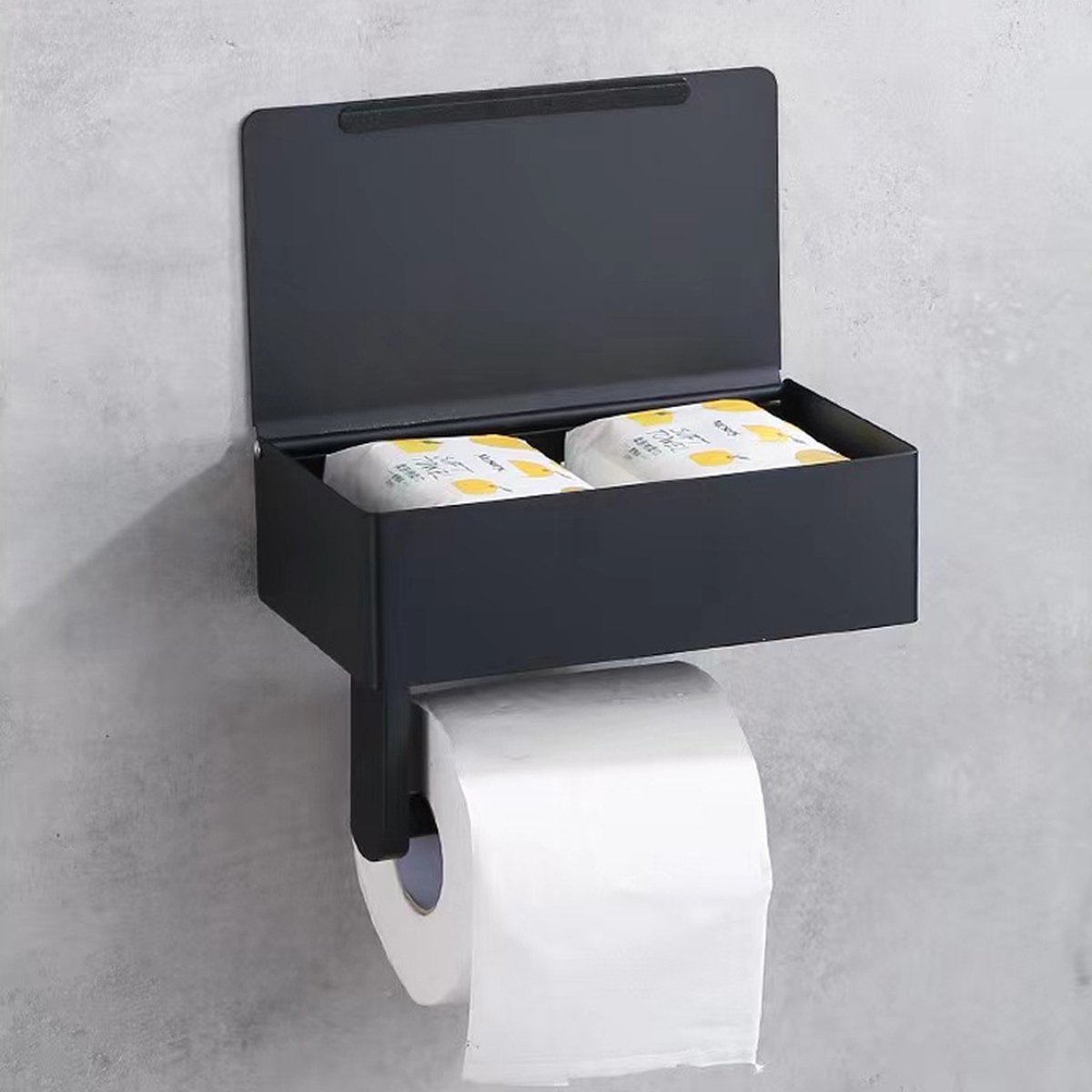 Zelfklevend RVS Toiletrolhouder Met 2 Extra Haken - Borstelloze Montage