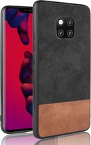 Huawei Mate 20 Pro Back Cover met Lederen Coating Zwart