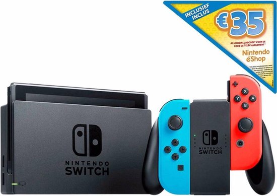 Nintendo Switch Console - Rood/Blauw - 35 eShop tegoed voucher - Nintendo