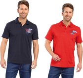 Poloshirt heren met knoopsluiting rood maat XL