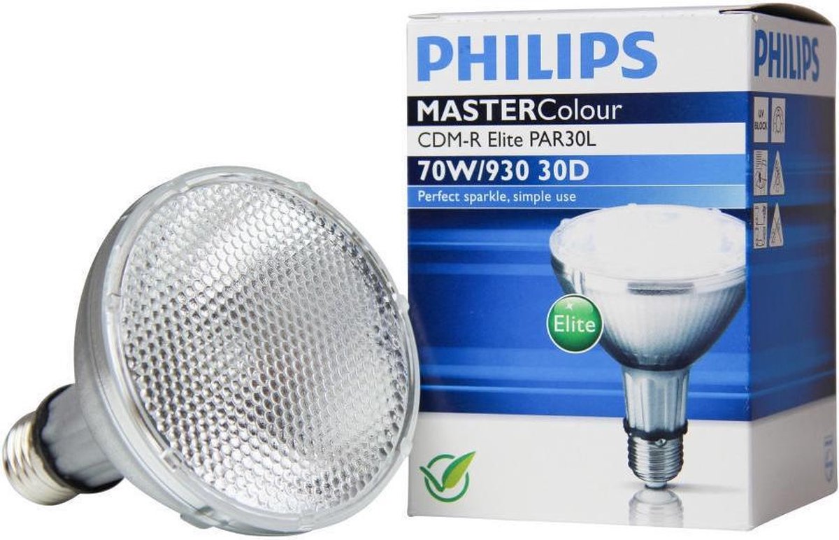 Philips MASTERColour E27 CDM-R Elite PAR30L 70W 30D - 930 Warm Wit | Beste Kleurweergave - Philips