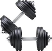 Bol.com ScSPORTS® Halterset 60 kg - Dumbbells - Gietijzer - 30 mm - Halterschijven met korte halterstangen - Gewichten aanbieding