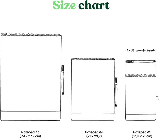 Bloc-notes Bambook - Hardcover - A4 - Blanco - Bloc-notes effaçable / bloc-notes réutilisable / bloc-notes durable / bloc de lecture pour tableau blanc - Avec 1 marqueur gratuit