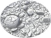PVC Schuimplaat Ovaal - Scheuren Patroon in Stenen Ondergrond - 68x51 cm Foto op Ovaal (Met Ophangsysteem)