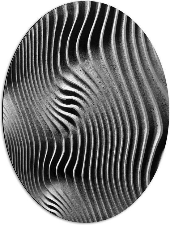 Dibond Ovaal - Wikkelend Patroon in Muur - 51x68 cm Foto op Ovaal (Met Ophangsysteem)