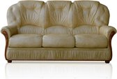 Driezitsbank DAPHNE van 100% buffel leer - beige L 183 cm x H 97 cm x D 91 cm