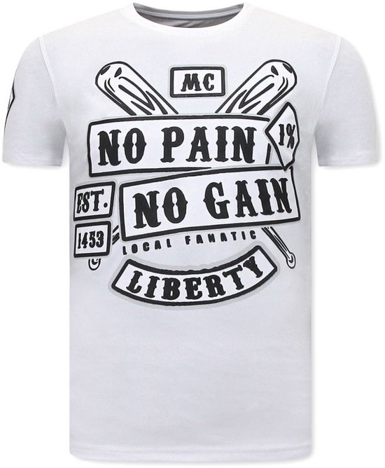 Heren T shirts met Print - Sons of Anarchy MC - Wit