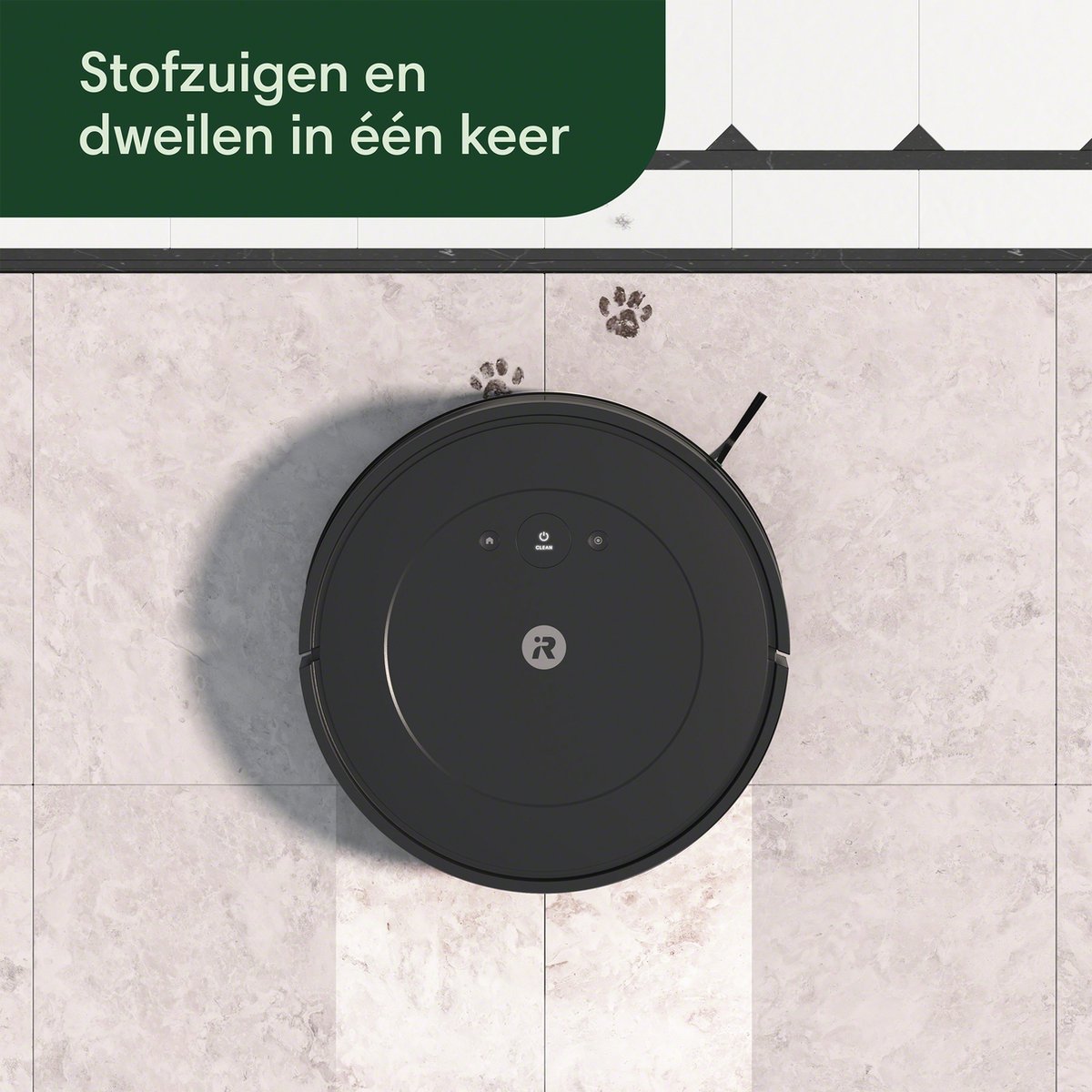 Afbeelding 2 van iRobot Roomba Combo® 2 Essential + AutoWash Dock - Robotstofzuiger met Dweilfunctie - Zwart - Y0510