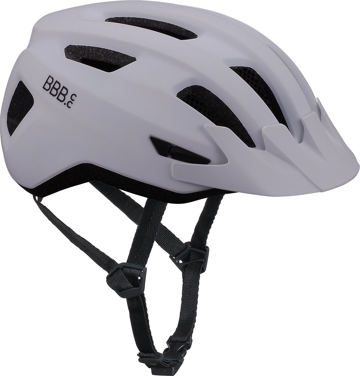 BBB Cycling Racefiets Helm met Helmtas - Large: 58 - 62 CM - Wielrennen, MTB & Stadfiets - Wasbare Padding - Fietshelm Dames & Heren - Mat Grijs/Wit - Condor 2.0 BHE-173T