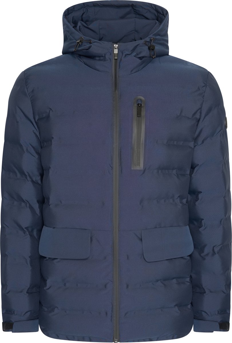Mario Russo Padded Woven Jacket - Jas Heren - Winterjas Heren - Waterafstotend - Winddicht - Navy - XXL