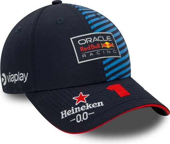 Casquette New Era Red Bull Racing Max Verstappen Team 9forty de couleur bleu marine.
