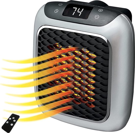 Edmondo Stopcontactverwarming - Plug heater - Elektrische Kachel Convector - 800W - Elektrische Kachel Zuinig Stil Met Ventilator - Wand Elektrische Kachel Voor Muur - Klein Indoor Luchtverhitter 230 Volt - Infraroodverwarming - met Afstandsbediening
