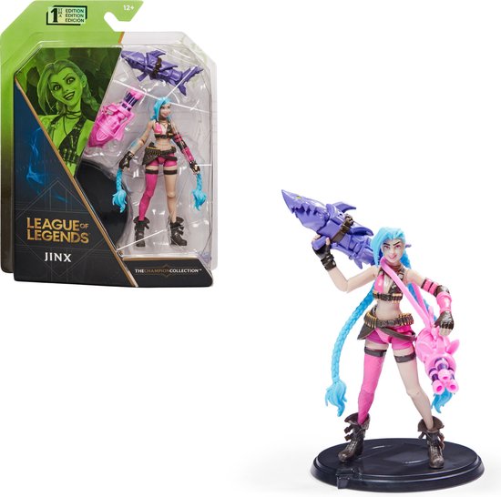 League of Legends - Figurine 10 cm Jinx Official - 6062258 - met 12 articulatiepunten en accessoires - Toset -collectie