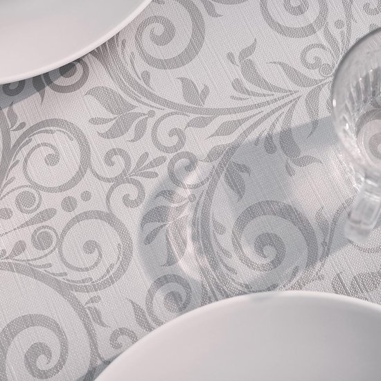 Premium tafelkleed/tafelzeil; vinyl; afwasbaar, ovaal, 320 x 150 cm, punten, antraciet, edel afwasbaar Premium tafelkleed/tafelzeil; vinyl; afwasbaar, ovaal, 320 x 150 cm, punten, antraciet, edel afwasbaar