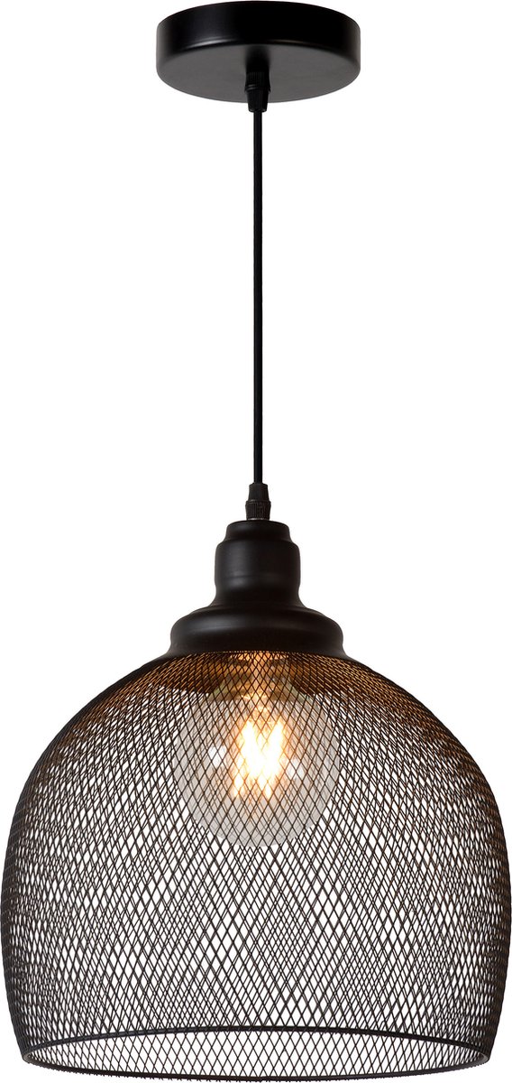 Lucide Mesh Hanglamp Zwart 28cm