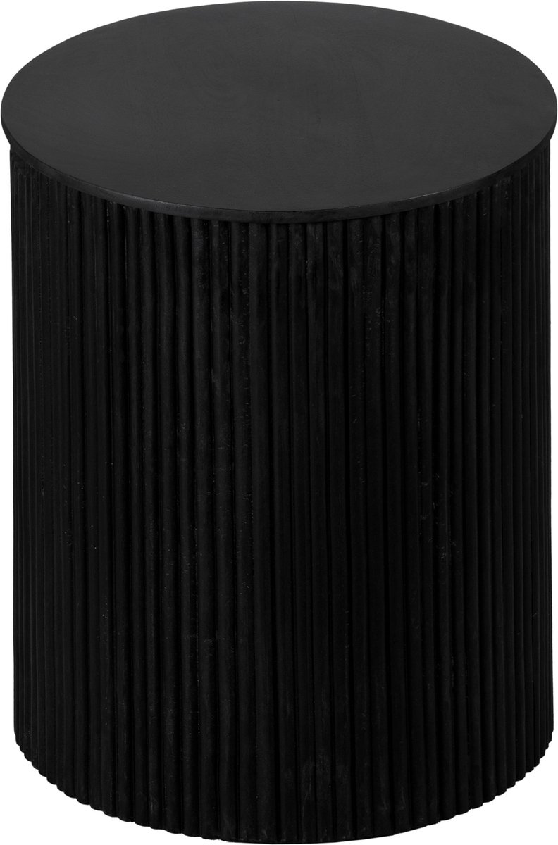 Lewis & Loft Bijzettafel Lonne - FSC® mangohout – Rond ⌀40 – Zwart