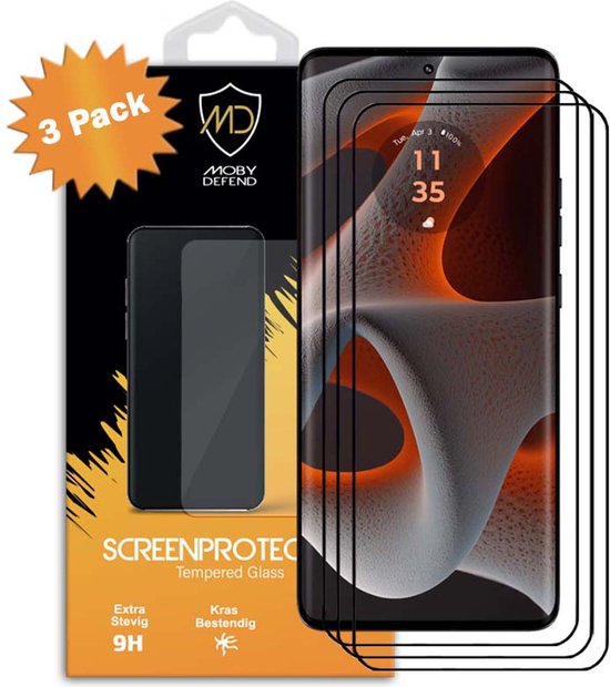 3-Pack Motorola Edge 50 Pro Screenprotectors MobyDefend