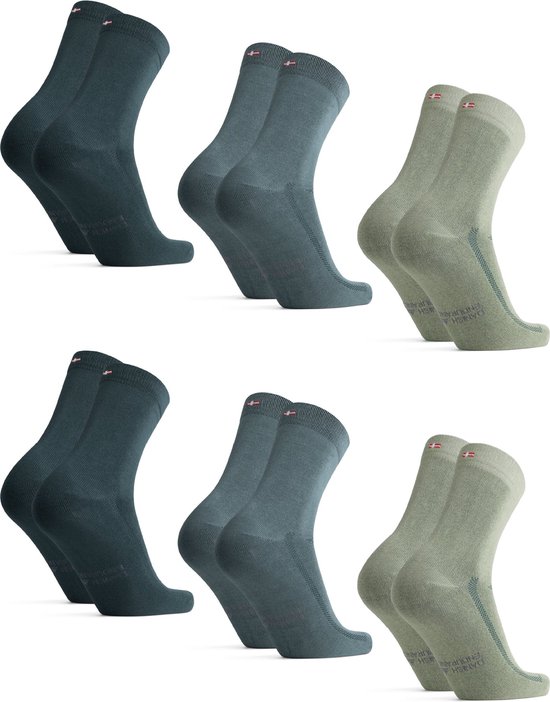 DANISH ENDURANCE Chaussettes classiques en viscose de Bamboe pour hommes et femmes - 6 paires - Super douces - Multicolores - Taille 43-47