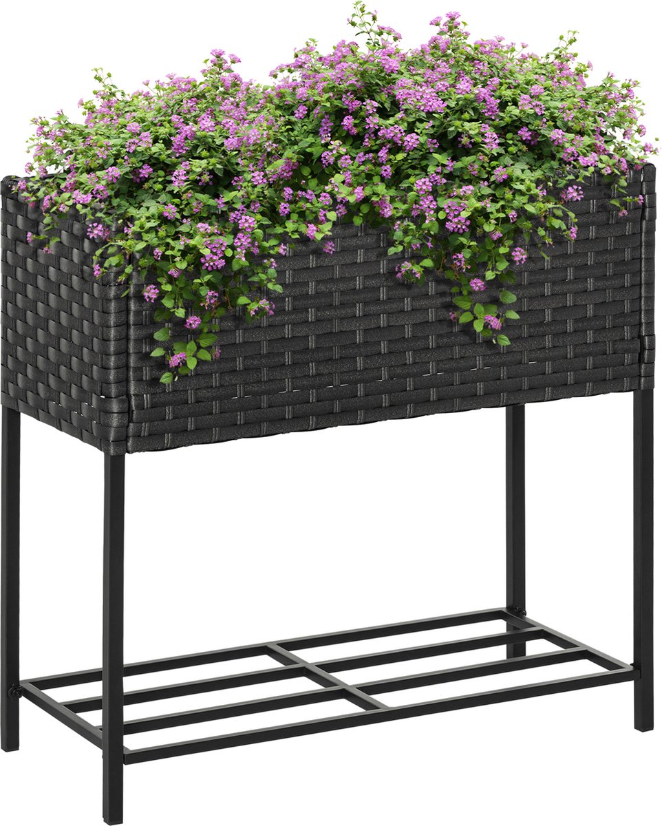 Outsunny Verhoogd bed met aflegvlak 867-038
